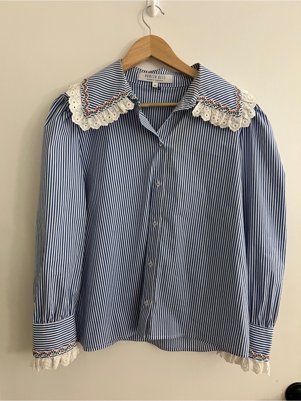 Hunter Bell Miller Top Blue and White Striped Button-Down Shirt Great Condition - Picture 5 of 16